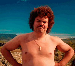 Komiker Jack Black nikker enig, toppløs